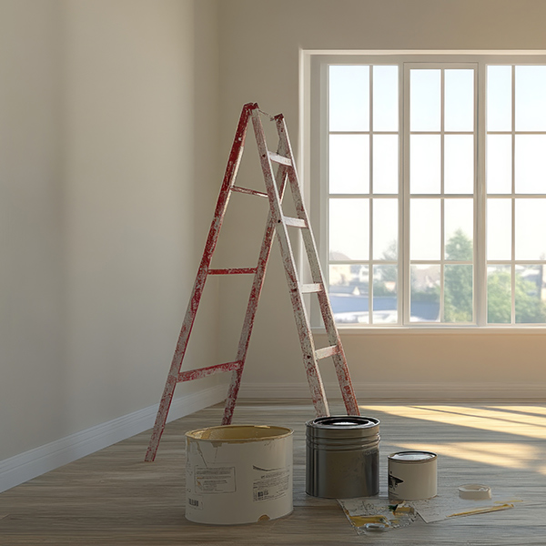 ladder in an empty room
