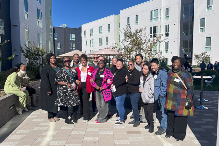 group photo in front of foom look
