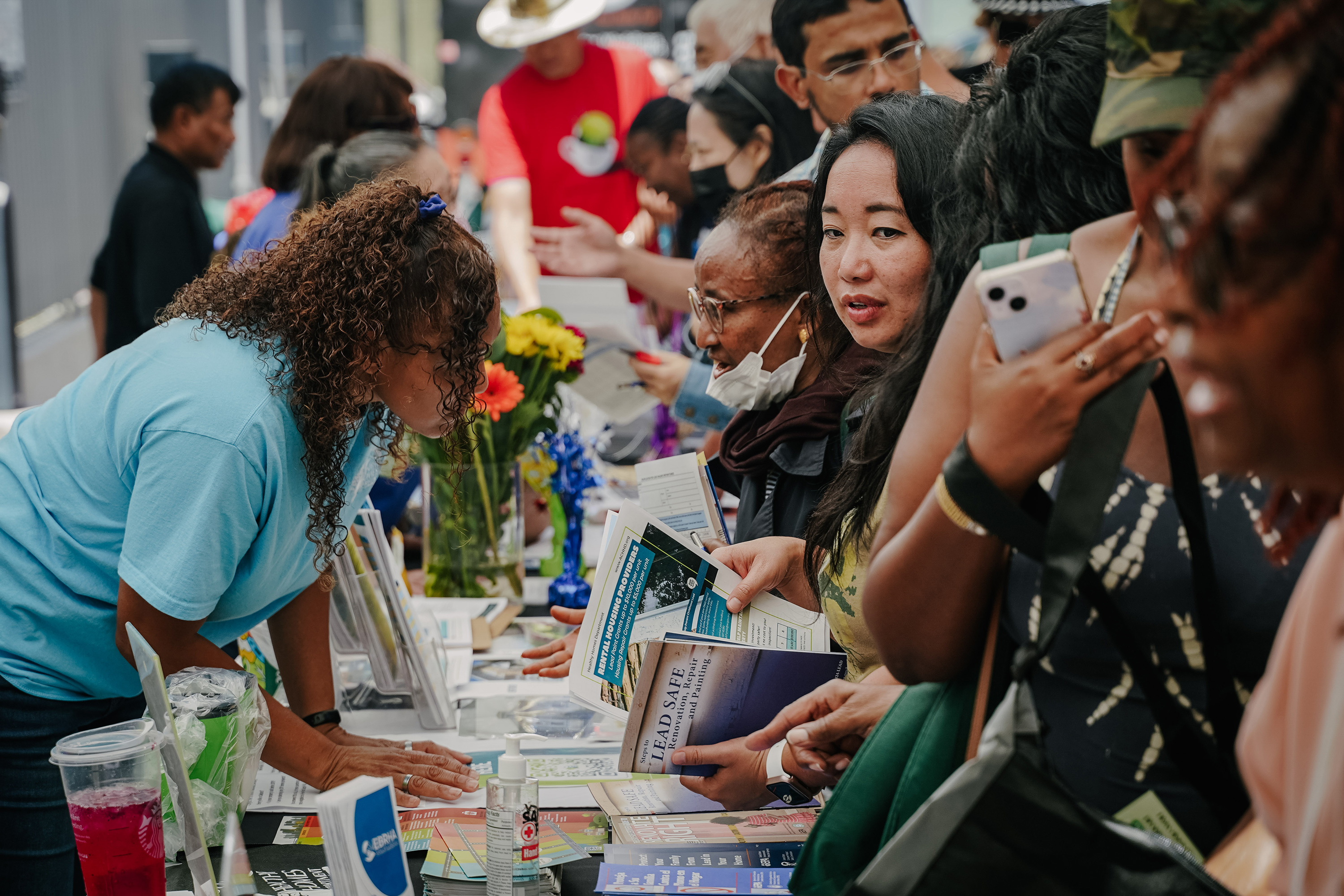 people at a table at an event
